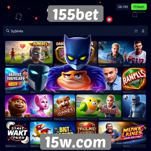 Variedade de jogos disponíveis na plataforma 155bet